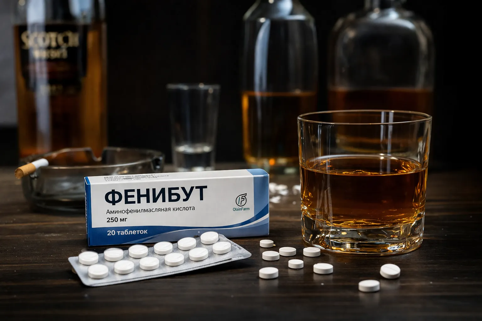 Фенибут и алкоголь: опасное сочетание